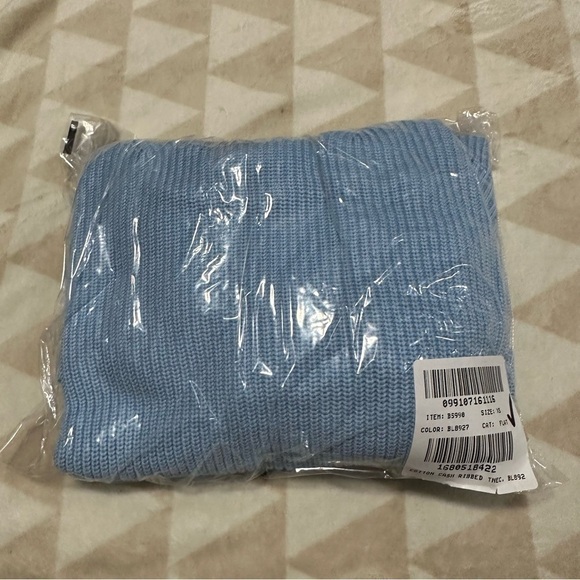 J crew Cotton-blend ribbed turtleneck sweater calm blue - Picture 2 of 3